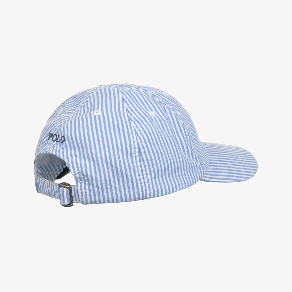 Ralph Lauren-Boys Sky Stripe Cotton Pony Hat | Childrensalon Outlet