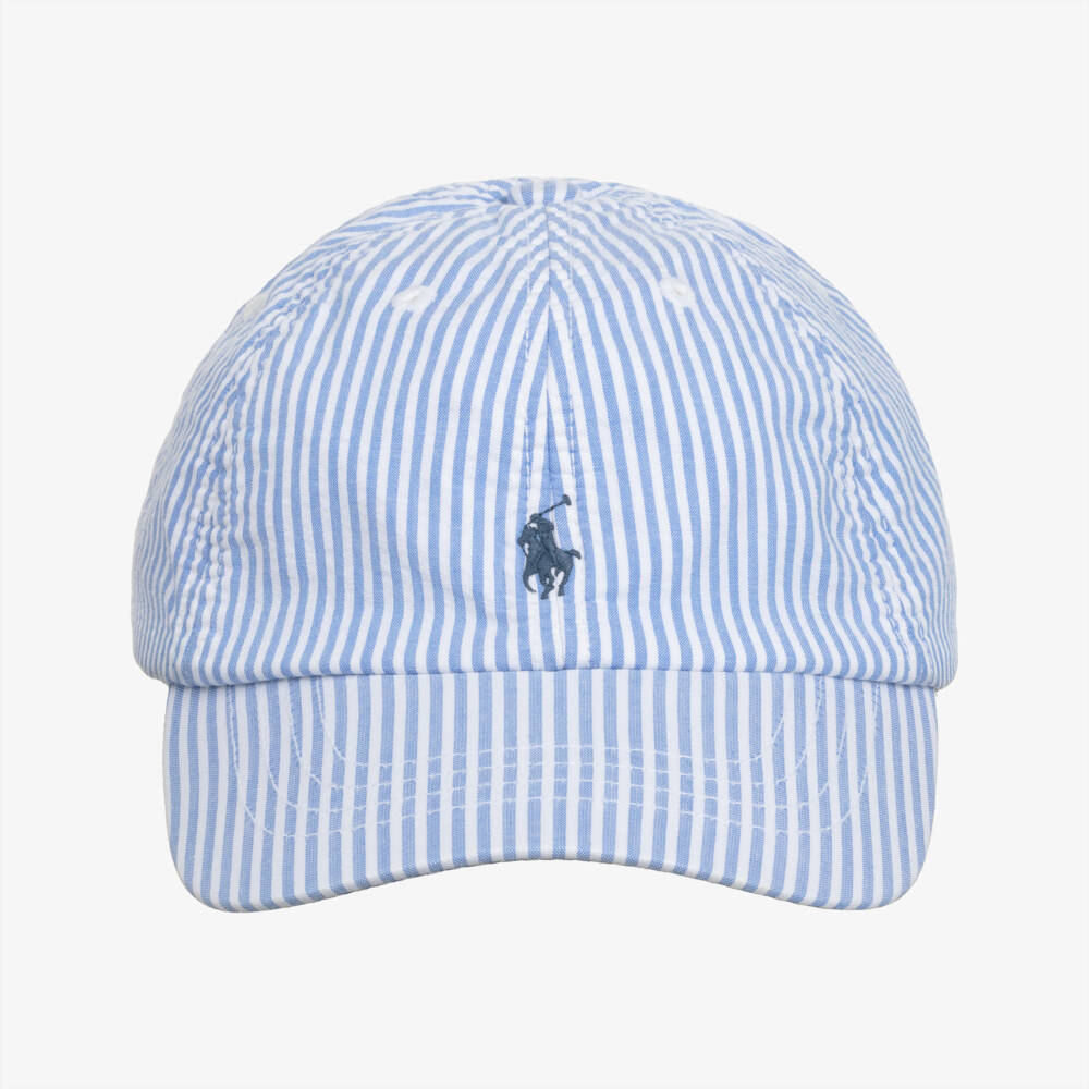 Ralph Lauren-Boys Sky Stripe Cotton Pony Hat | Childrensalon Outlet