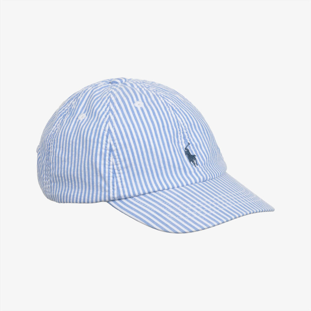 Ralph Lauren-Boys Sky Stripe Cotton Pony Hat | Childrensalon Outlet