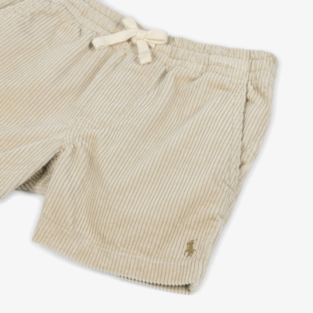 Ralph Lauren-Мягкие бежевые вельветовые шорты для мальчиков | Childrensalon Outlet