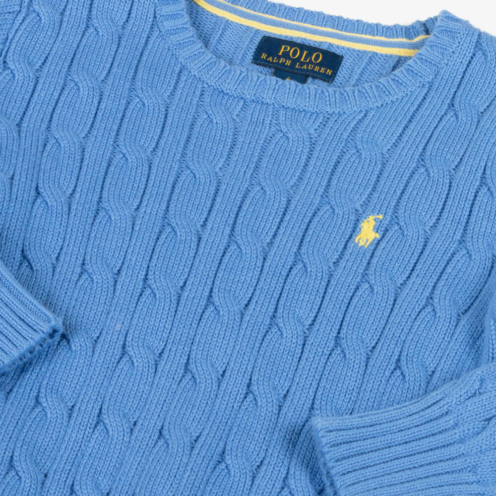 Ralph Lauren-Boys Soft Blue Knit Sweater | Childrensalon Outlet
