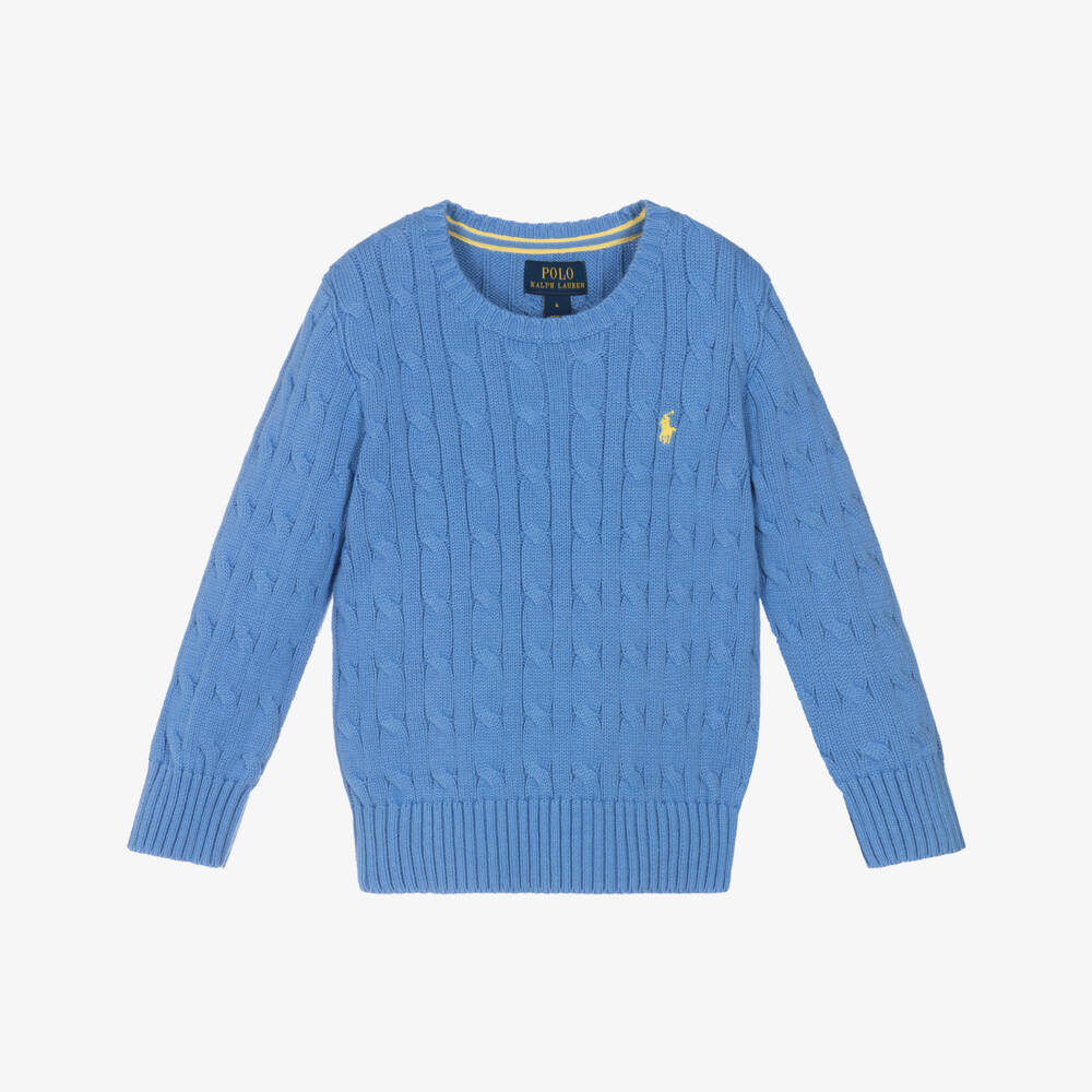Ralph Lauren-Boys Soft Blue Knit Sweater | Childrensalon Outlet