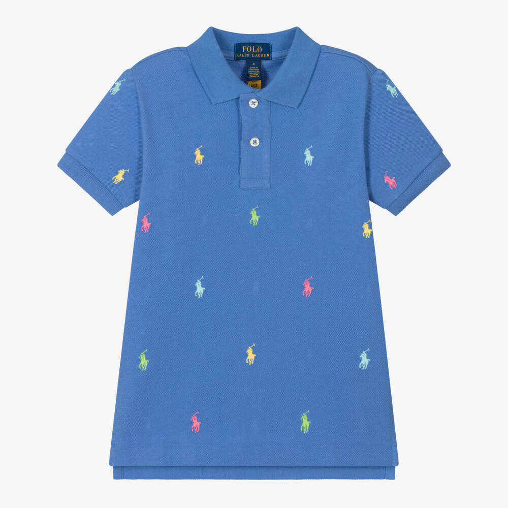 Ralph Lauren-Boys Soft Blue Polo Shirt | Childrensalon Outlet