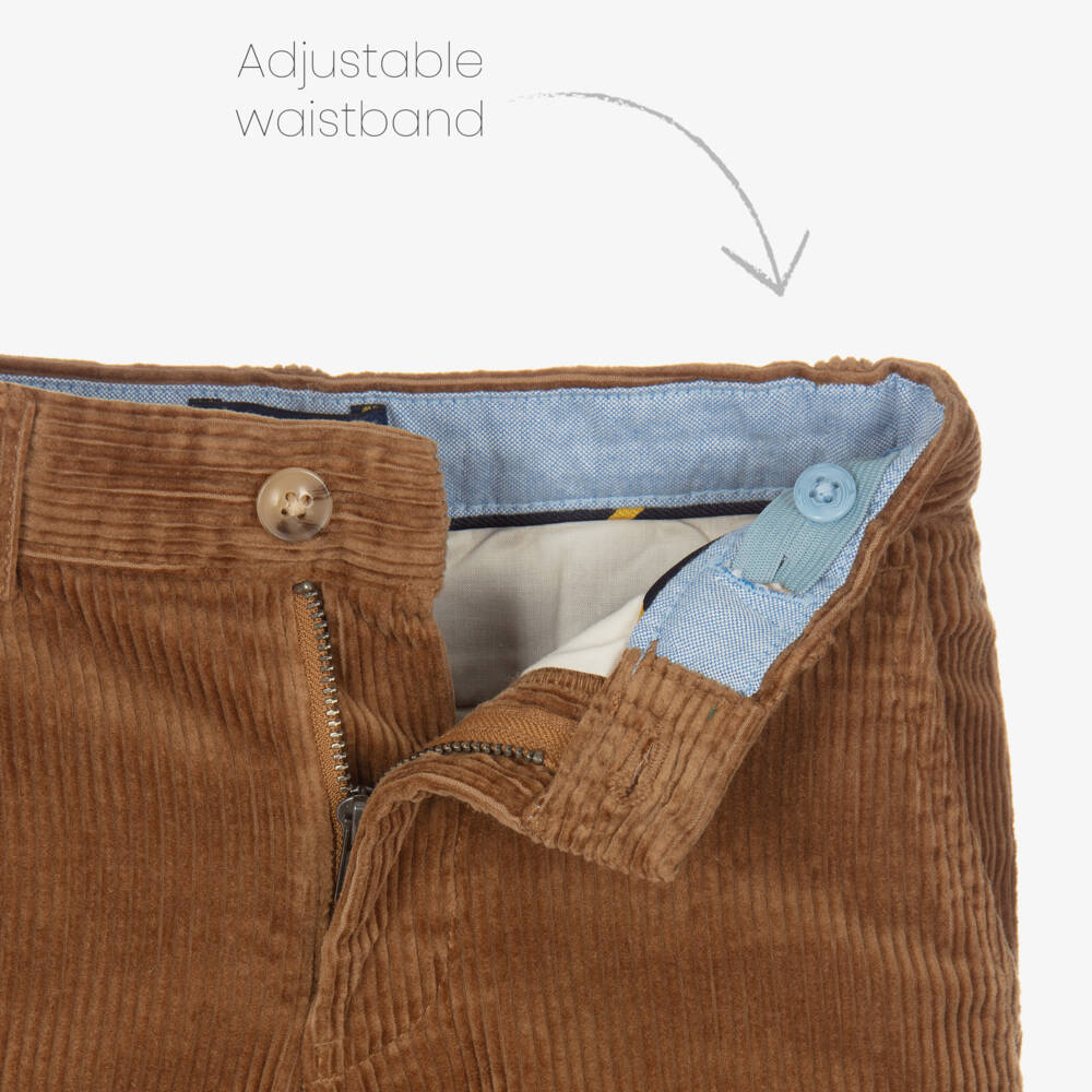 Ralph Lauren-Boys Soft Brown Corduroy Trousers | Childrensalon Outlet