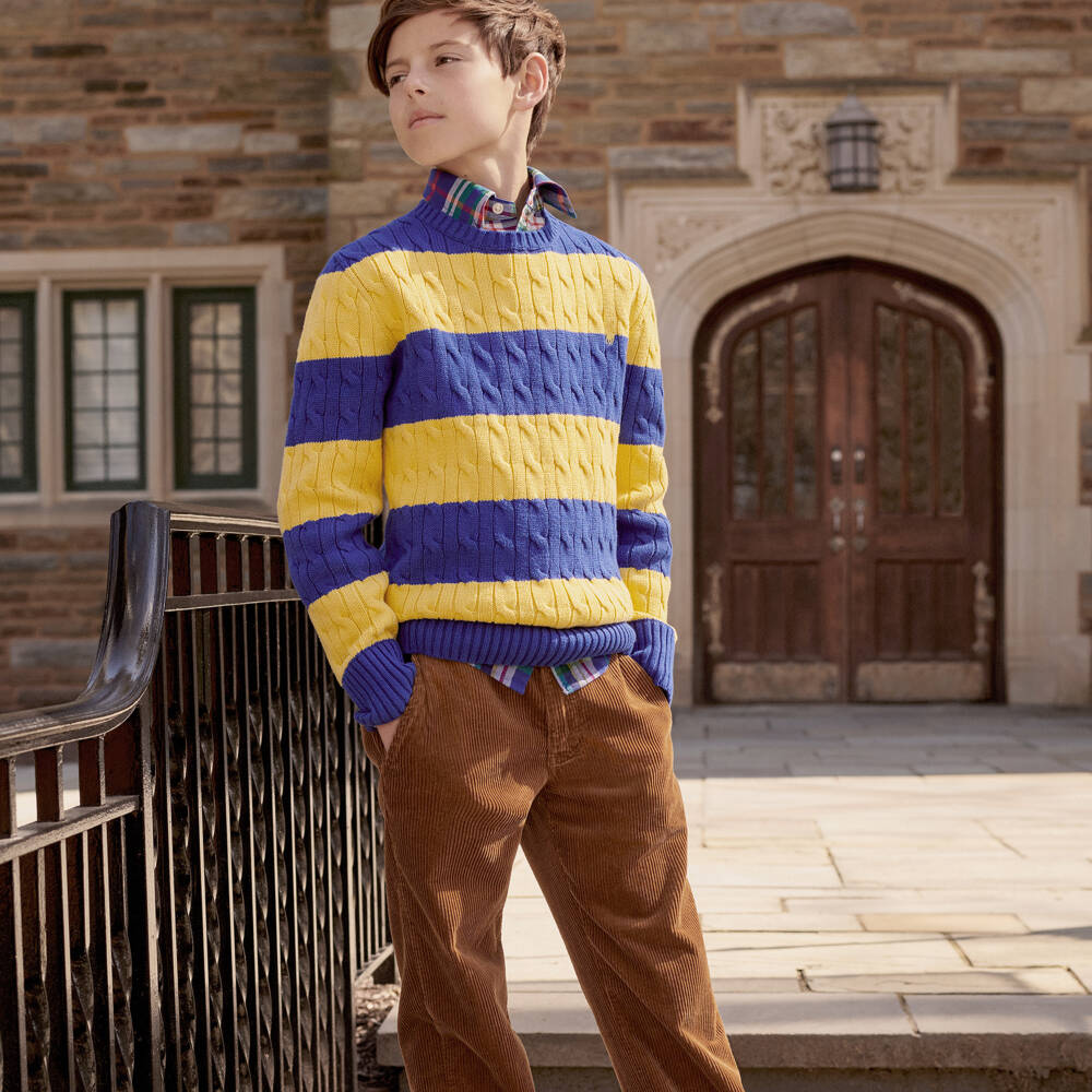 Ralph Lauren-Boys Soft Brown Corduroy Trousers | Childrensalon Outlet