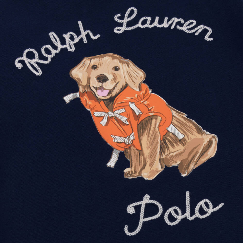 Ralph Lauren-Boys Soft Navy Canine Tee | Childrensalon Outlet