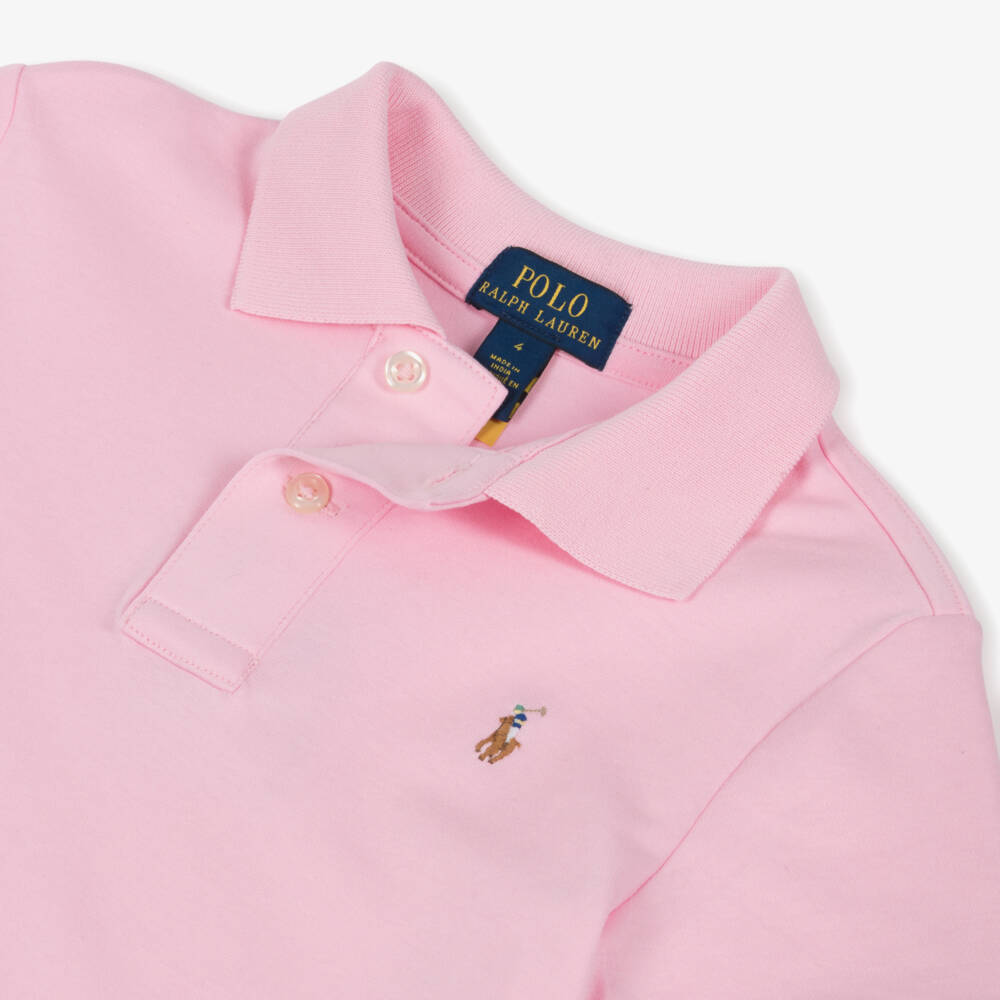 Ralph Lauren-Boys Soft Pink Cotton Polo | Childrensalon Outlet