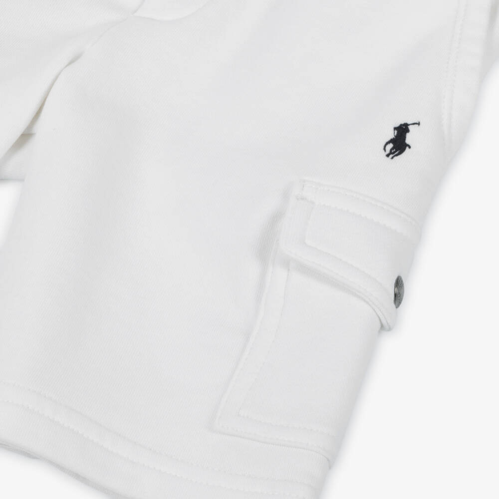Ralph Lauren-Boys Soft White Adventure Shorts | Childrensalon Outlet