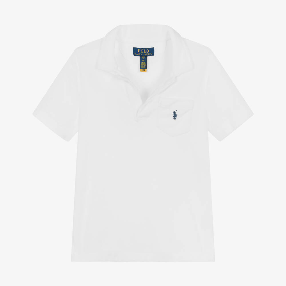 Ralph Lauren-Boys Soft White Cotton Polo | Childrensalon Outlet
