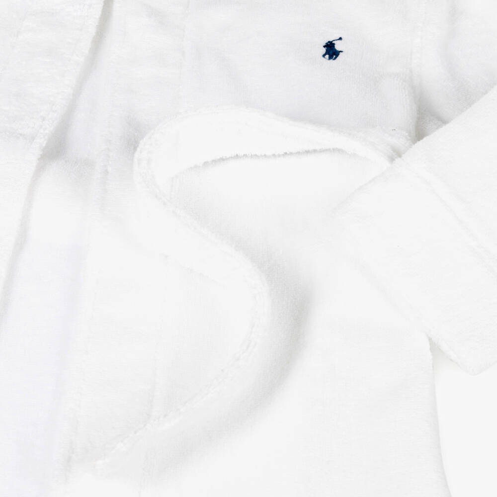 Ralph Lauren-روب أبيض ناعم للأولاد مع قبعة | Childrensalon Outlet