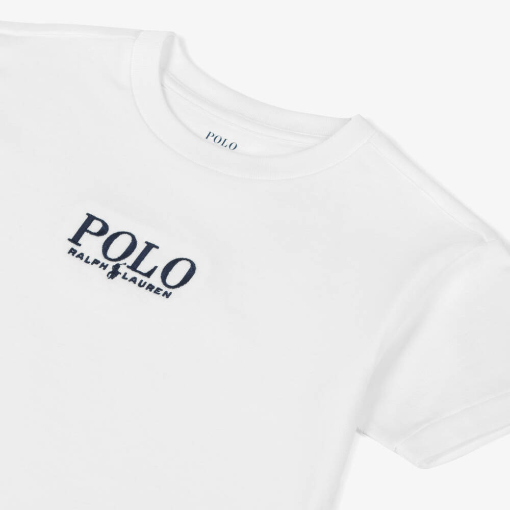 Ralph Lauren-Boys Soft White Polo Tee | Childrensalon Outlet