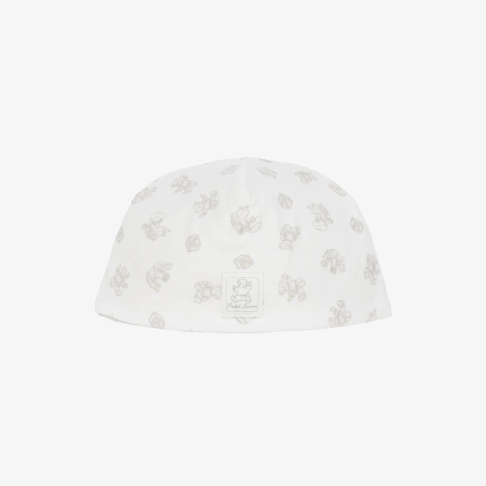 Ralph Lauren-Мягкая белая шапка-игрушка для мальчиков | Childrensalon Outlet