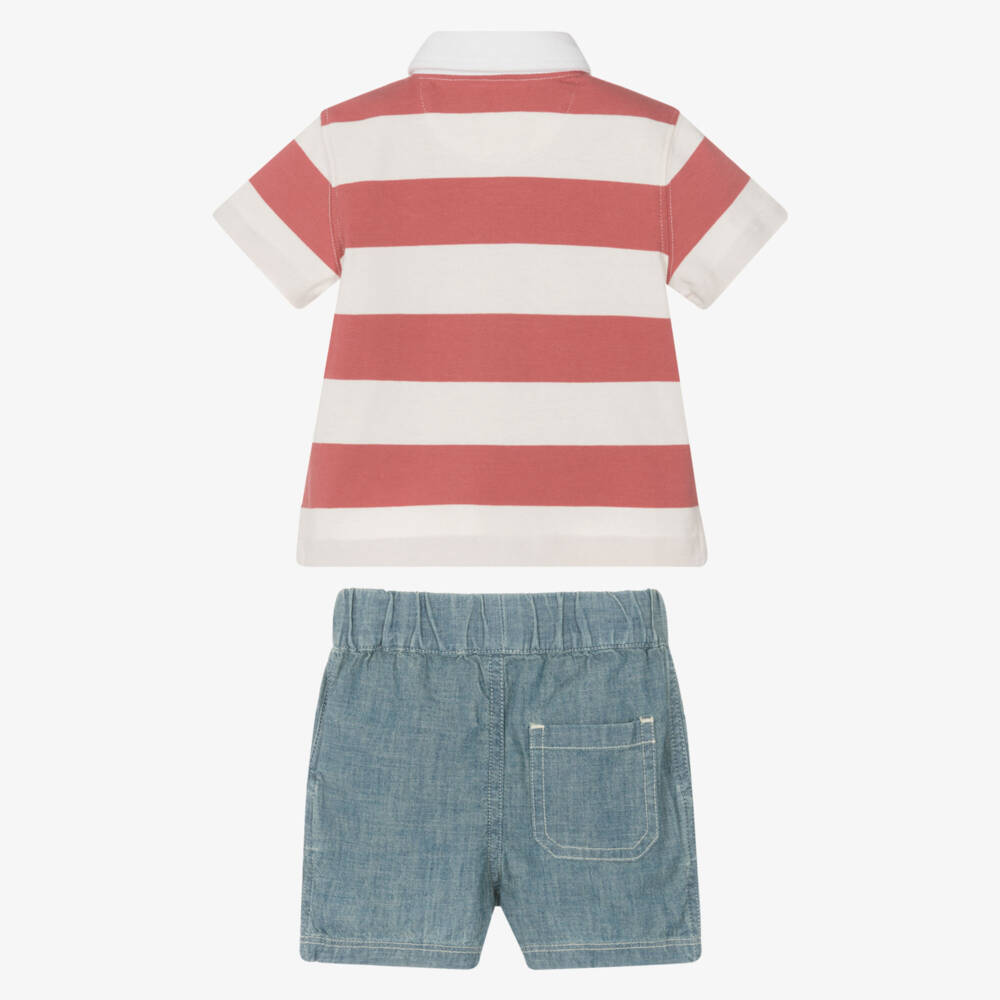 Ralph Lauren-طقم أولاد مخطط للرجبي وشامبراي | Childrensalon Outlet