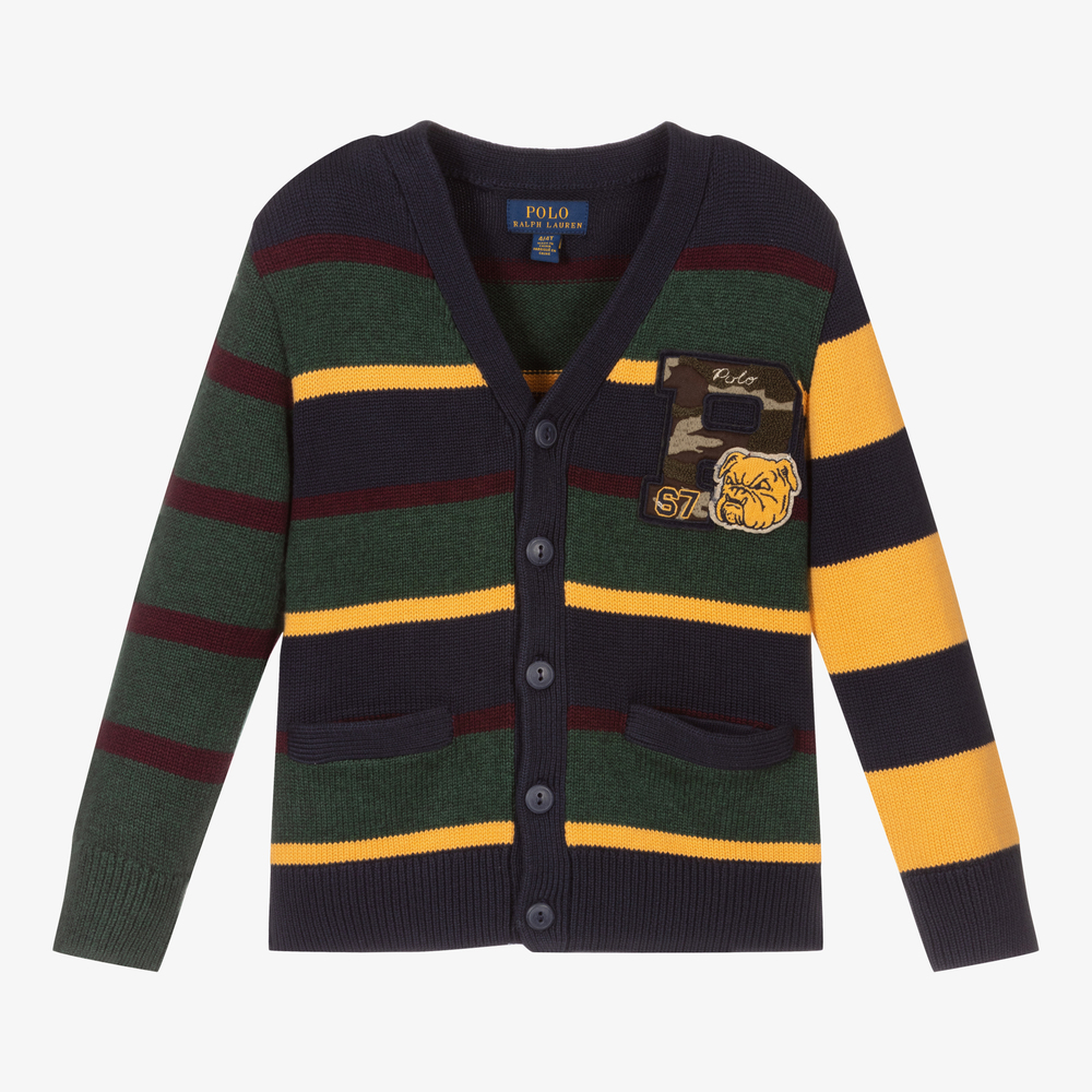 Polo Ralph Lauren-Boys Striped Cotton Cardigan | Childrensalon Outlet