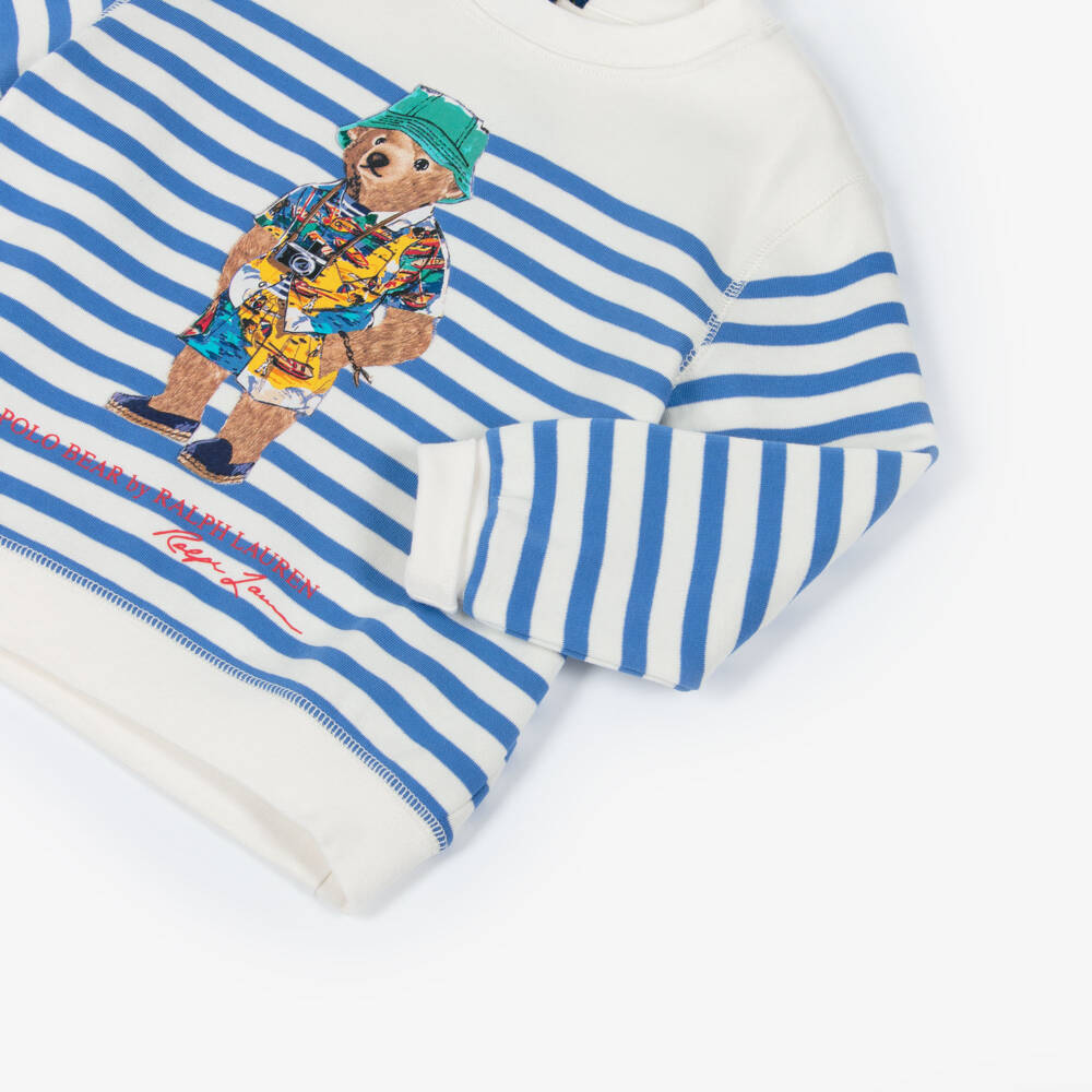 Ralph Lauren-Boys Striped Cotton Polo Bear Top | Childrensalon Outlet