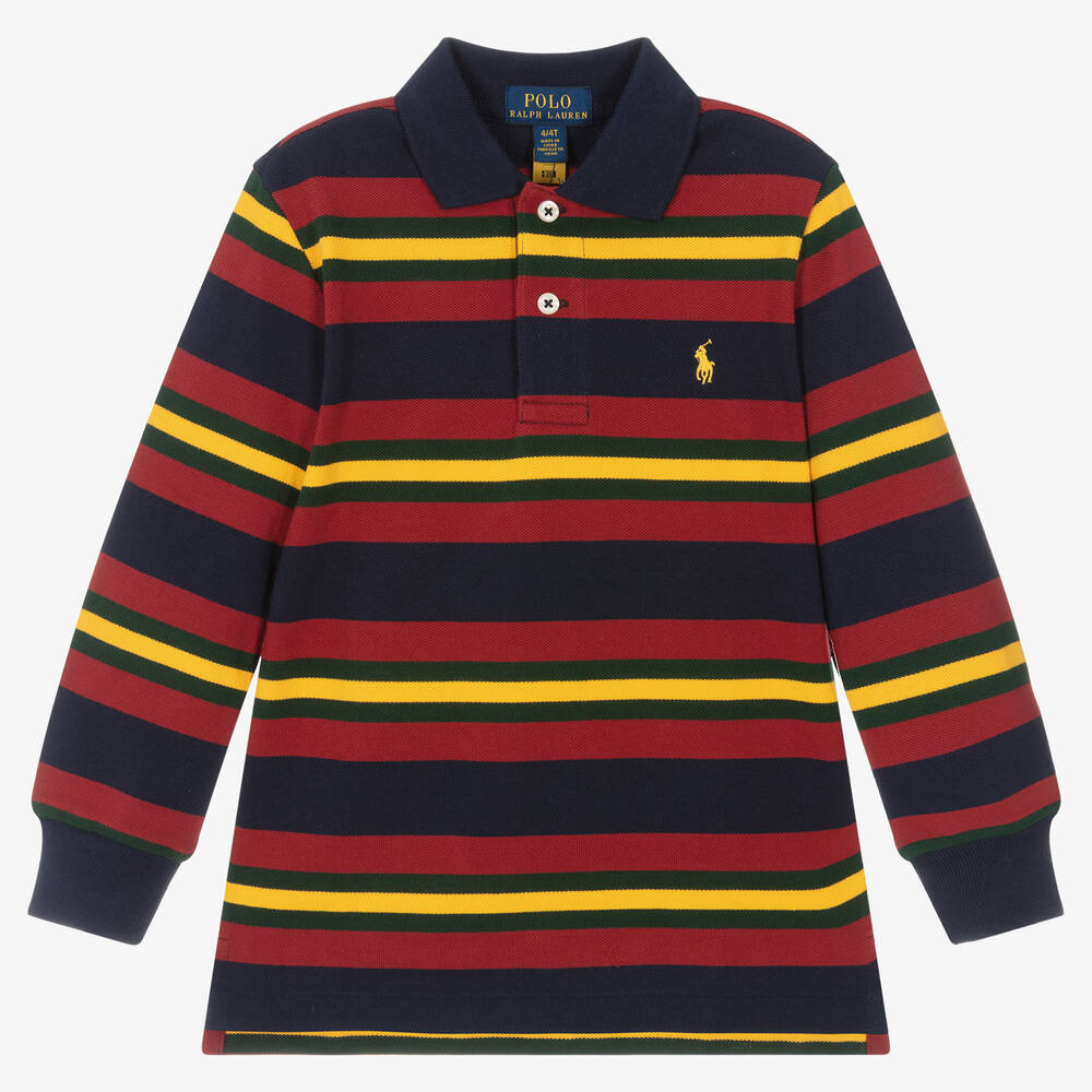 Polo Ralph Lauren - Рубашка поло из хлопка в полоску для мальчиков | Childrensalon