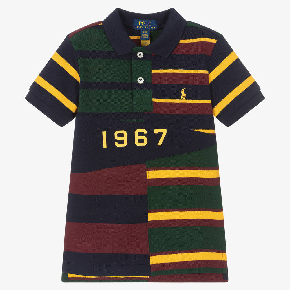 Polo Ralph Lauren - Boys Striped Cotton Polo Shirt | Childrensalon