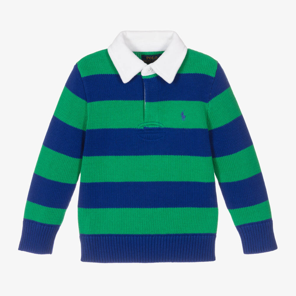 Ralph Lauren-Boys Striped Cotton Polo Sweater | Childrensalon Outlet