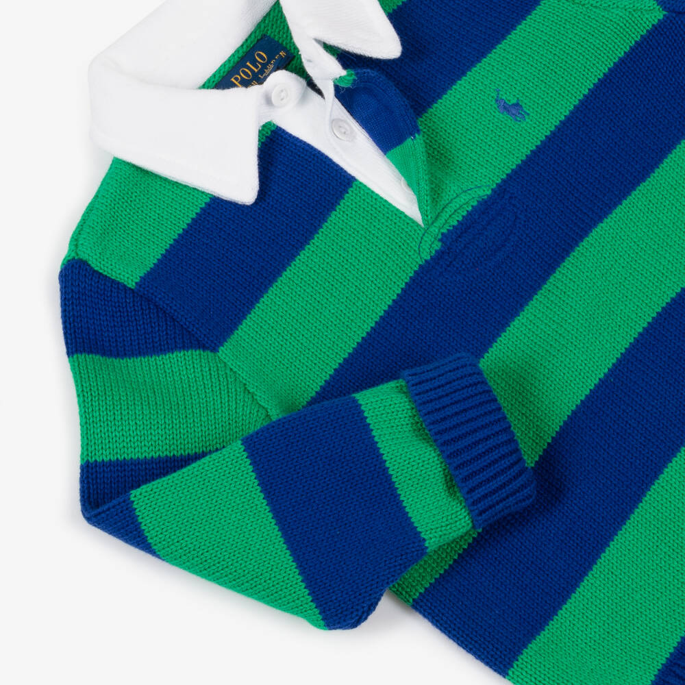 Ralph Lauren-Boys Striped Cotton Polo Sweater | Childrensalon Outlet