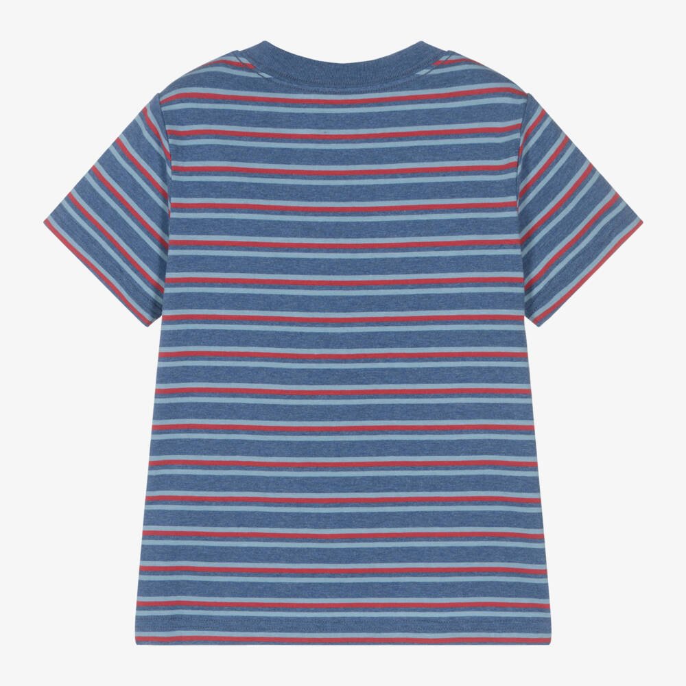 Ralph Lauren-Boys Striped Cotton Tee in Blue | Childrensalon Outlet