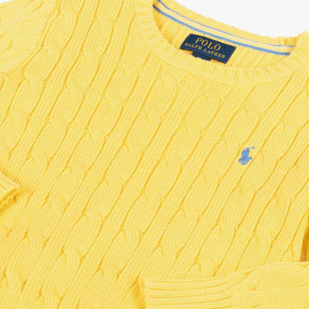 Ralph Lauren-Boys Sunshine Cable Knit Pull | Childrensalon Outlet