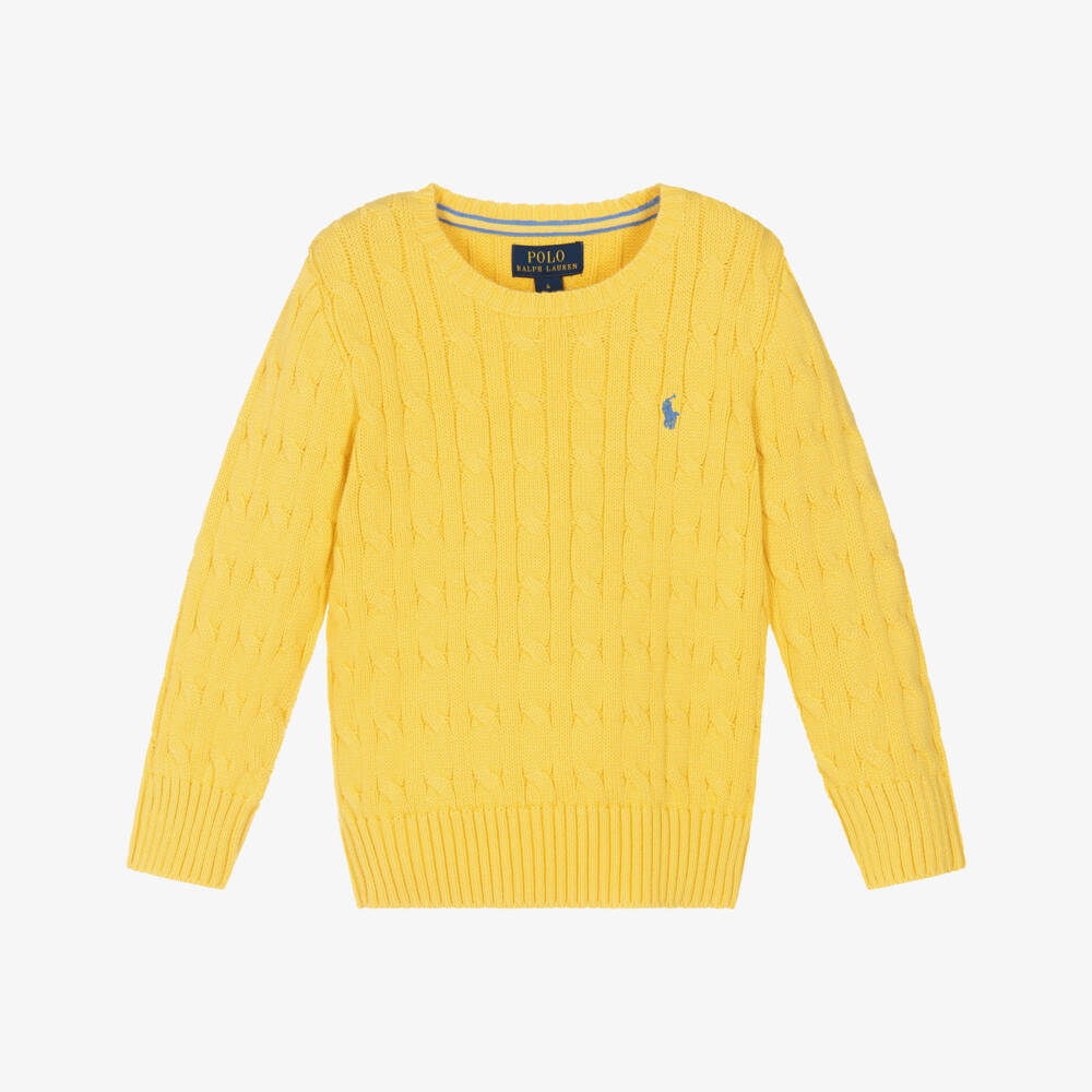 Ralph Lauren-Boys Sunshine Cable Knit Pull | Childrensalon Outlet