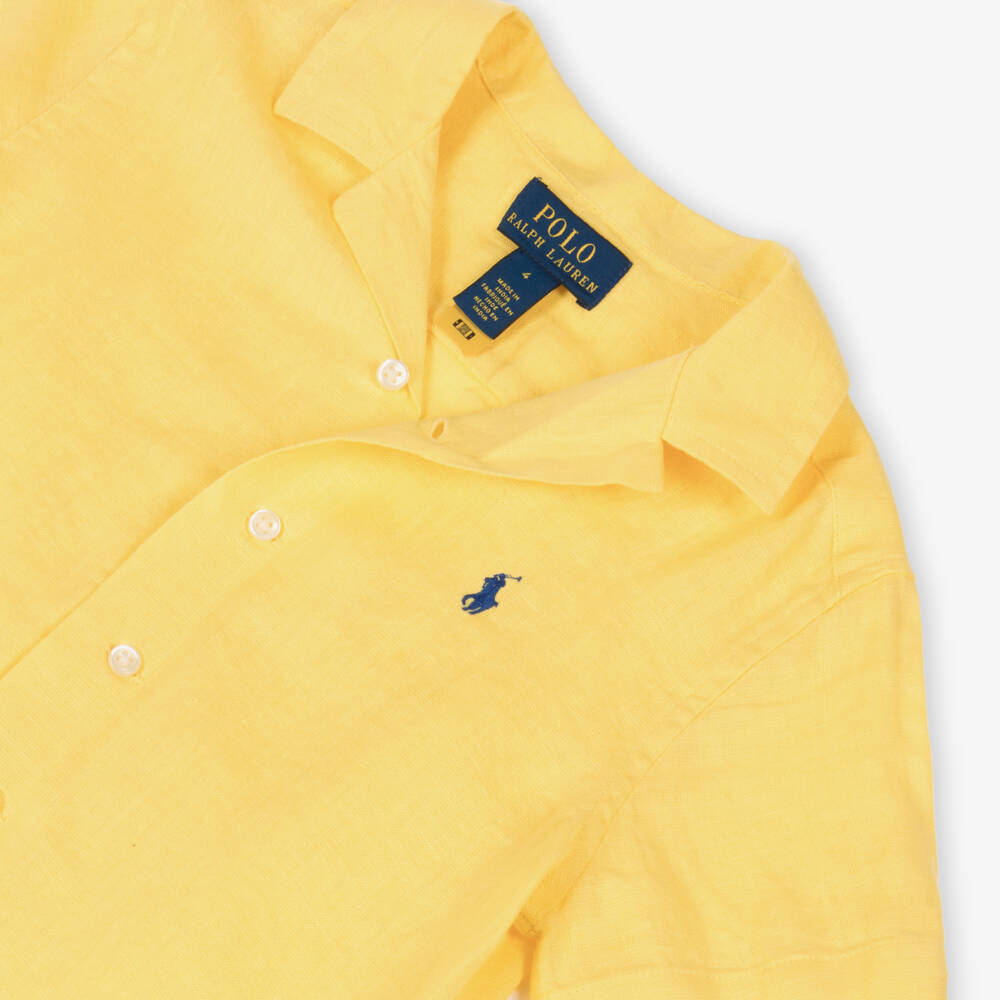 Ralph Lauren-Boys Sunshine Linen Button-Up Top | Childrensalon Outlet