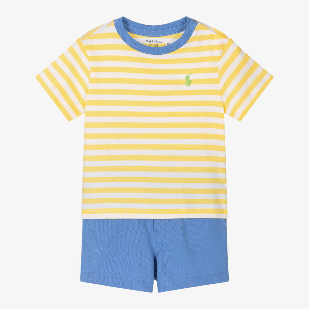 Ralph Lauren-Boys Sunshine Stripe Shorts Ensemble | Childrensalon Outlet