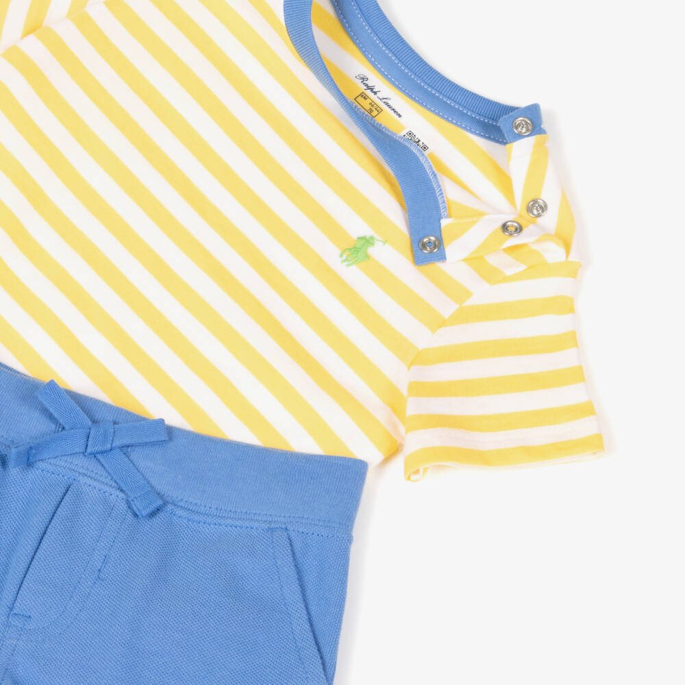 Ralph Lauren-Boys Sunshine Stripe Shorts Ensemble | Childrensalon Outlet