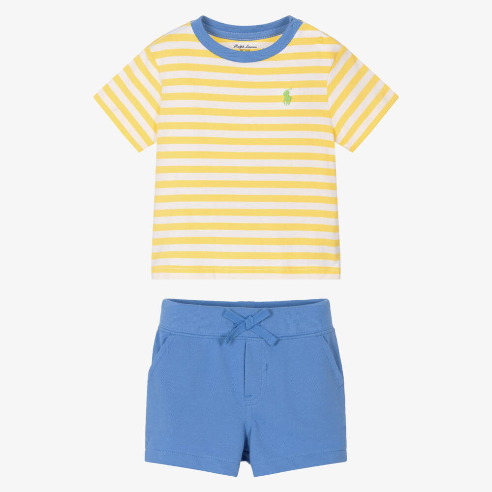 Ralph Lauren-Boys Sunshine Stripe Shorts Ensemble | Childrensalon Outlet