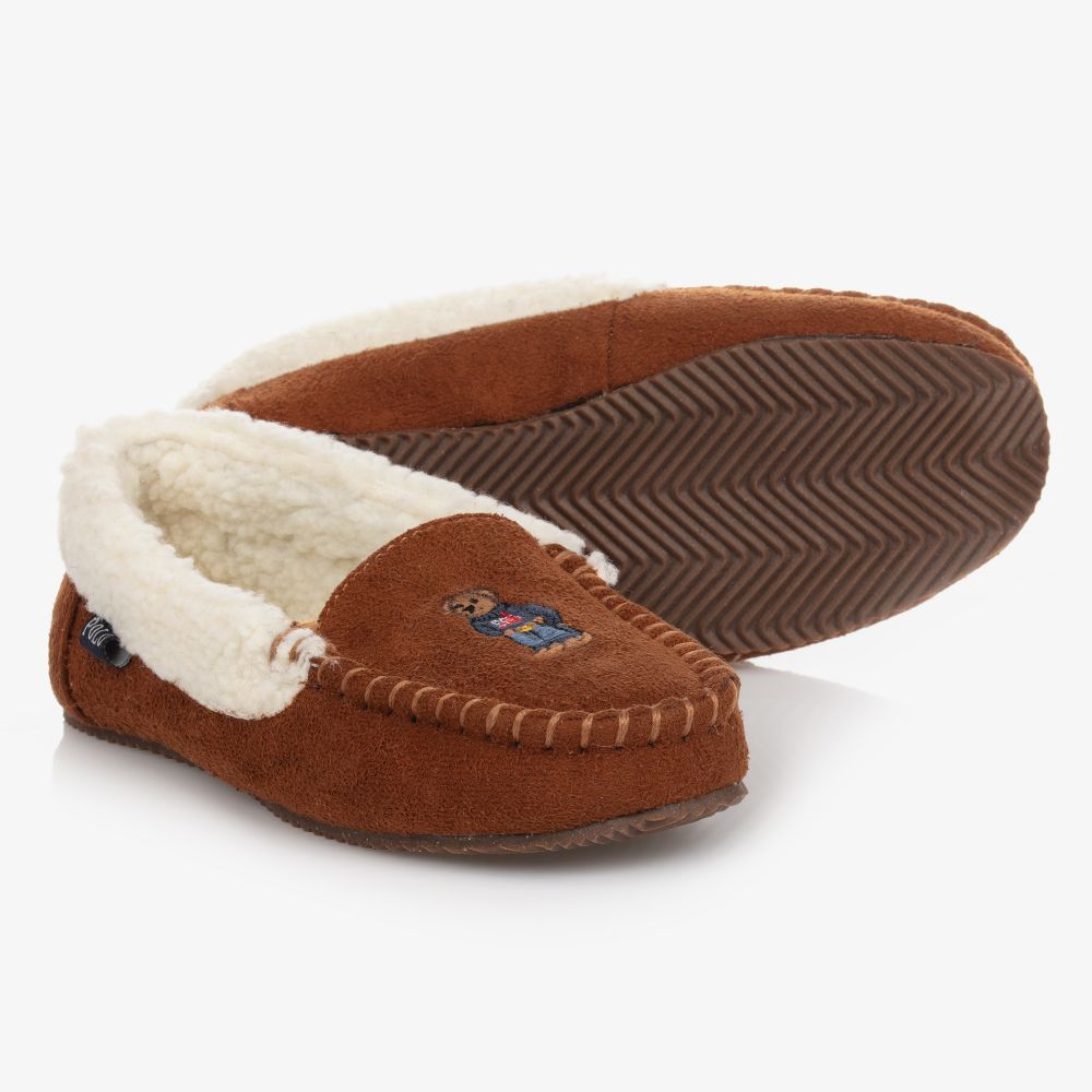 Polo Ralph Lauren - Chaussons marron Ours Garçon | Childrensalon