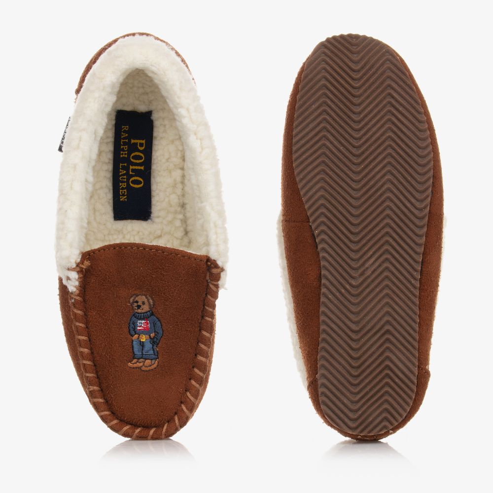 Polo ralph lauren top dezi bear tan slippers