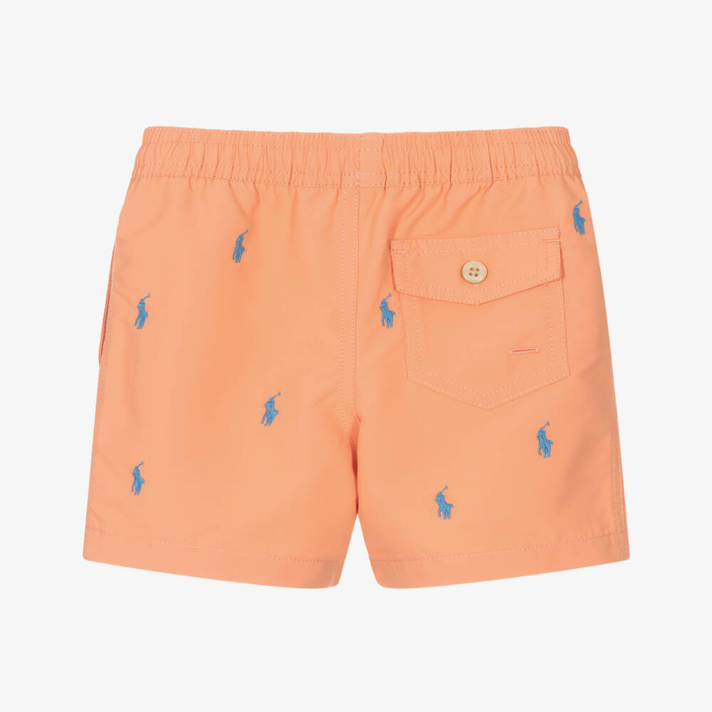 Ralph Lauren-شورت سباحة برتقالي بشعار للأولاد | Childrensalon Outlet