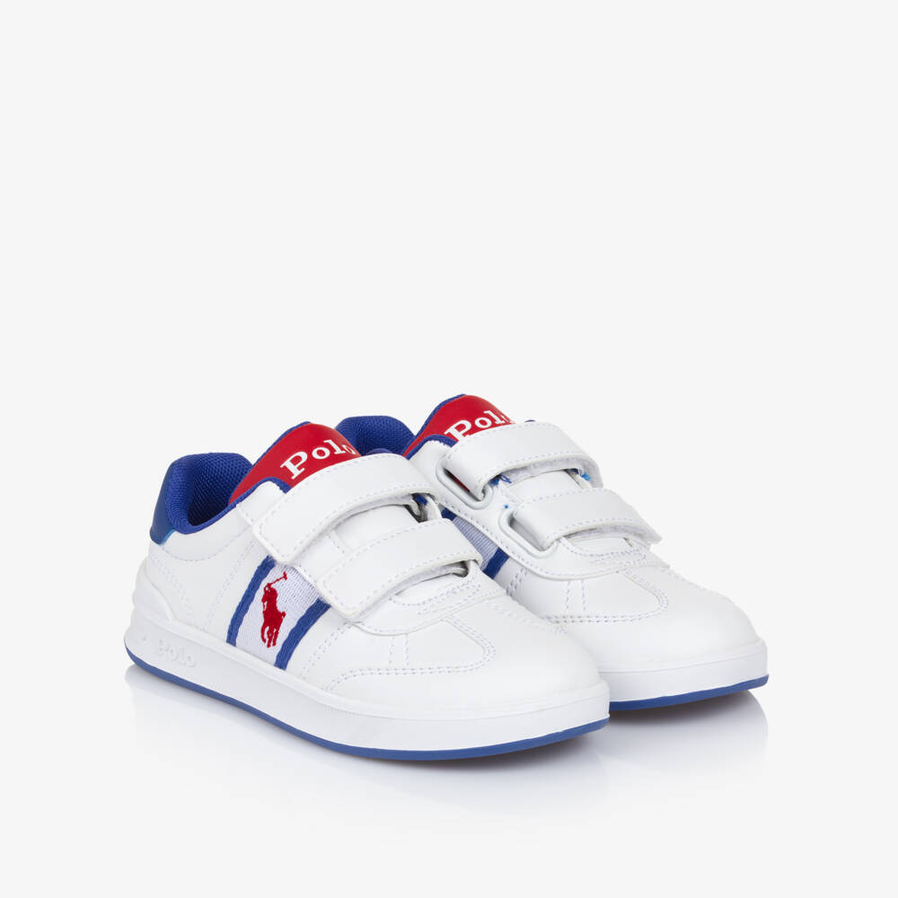 Ralph Lauren-Кроссовки из искусственной кожи на липучках трёхцветные для мальчиков | Childrensalon Outlet