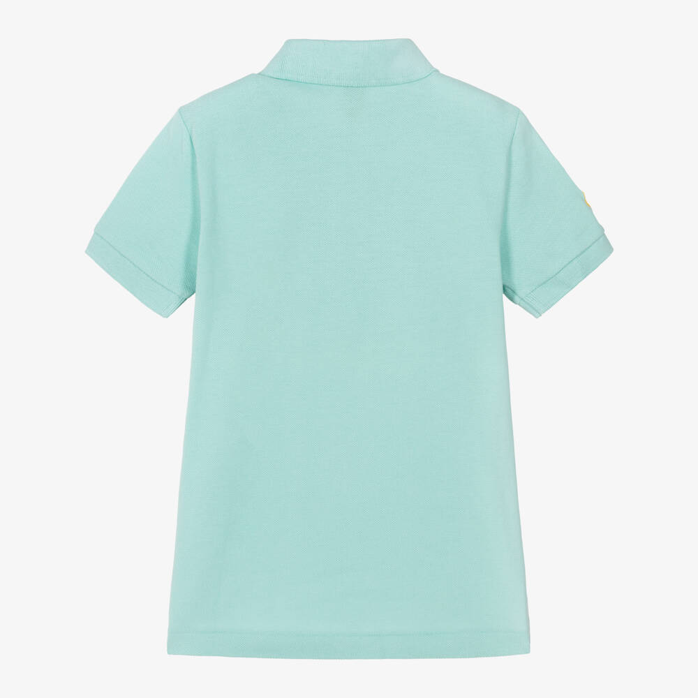 Ralph Lauren-Boys Turquoise Blue Big Pony Cotton Piqué Polo Shirt | Childrensalon Outlet
