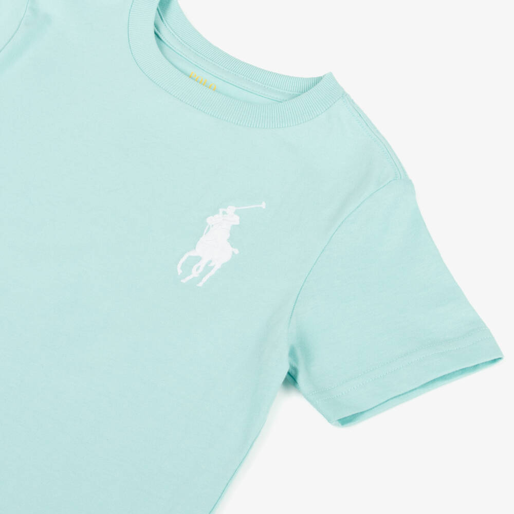 Ralph Lauren-Boys Turquoise Cotton Polo Tee | Childrensalon Outlet