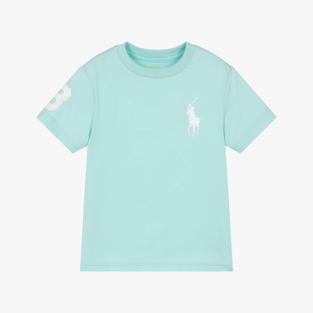 Ralph Lauren-Boys Turquoise Cotton Polo Tee | Childrensalon Outlet