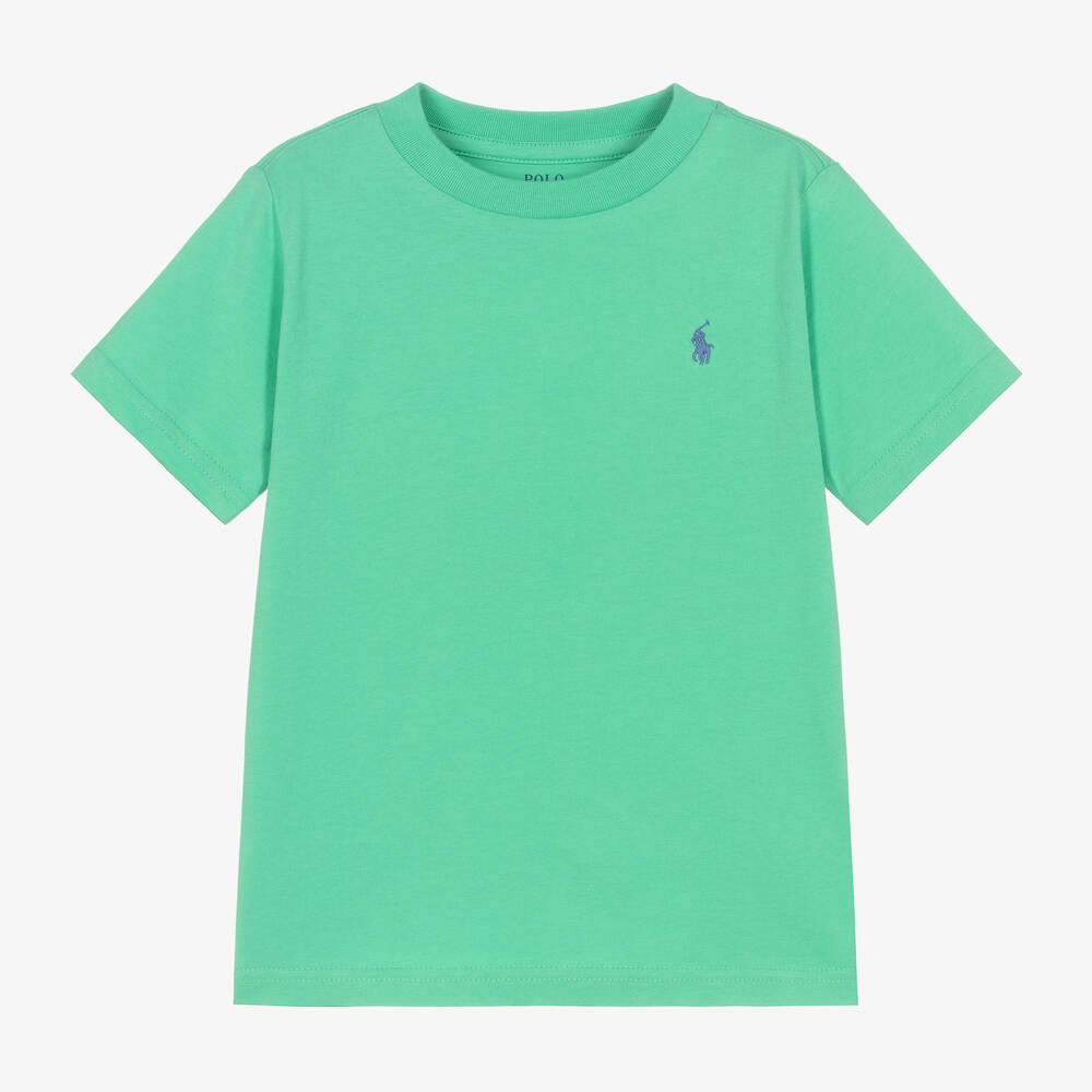 Boys Turquoise Green Cotton T Shirt