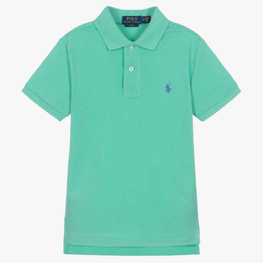 Ralph Lauren - Polo vert turquoise pour garçon | Childrensalon