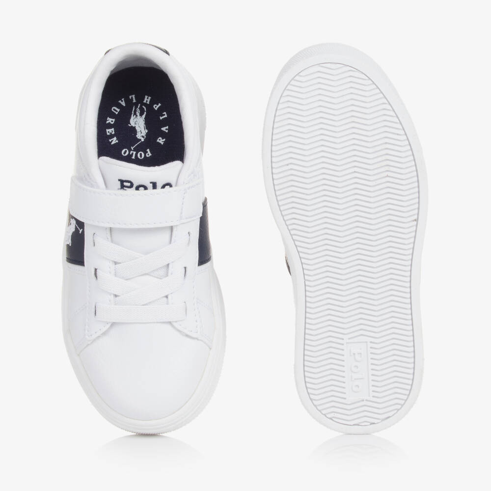 Ralph Lauren-Boys Velcro White Trainers | Childrensalon Outlet