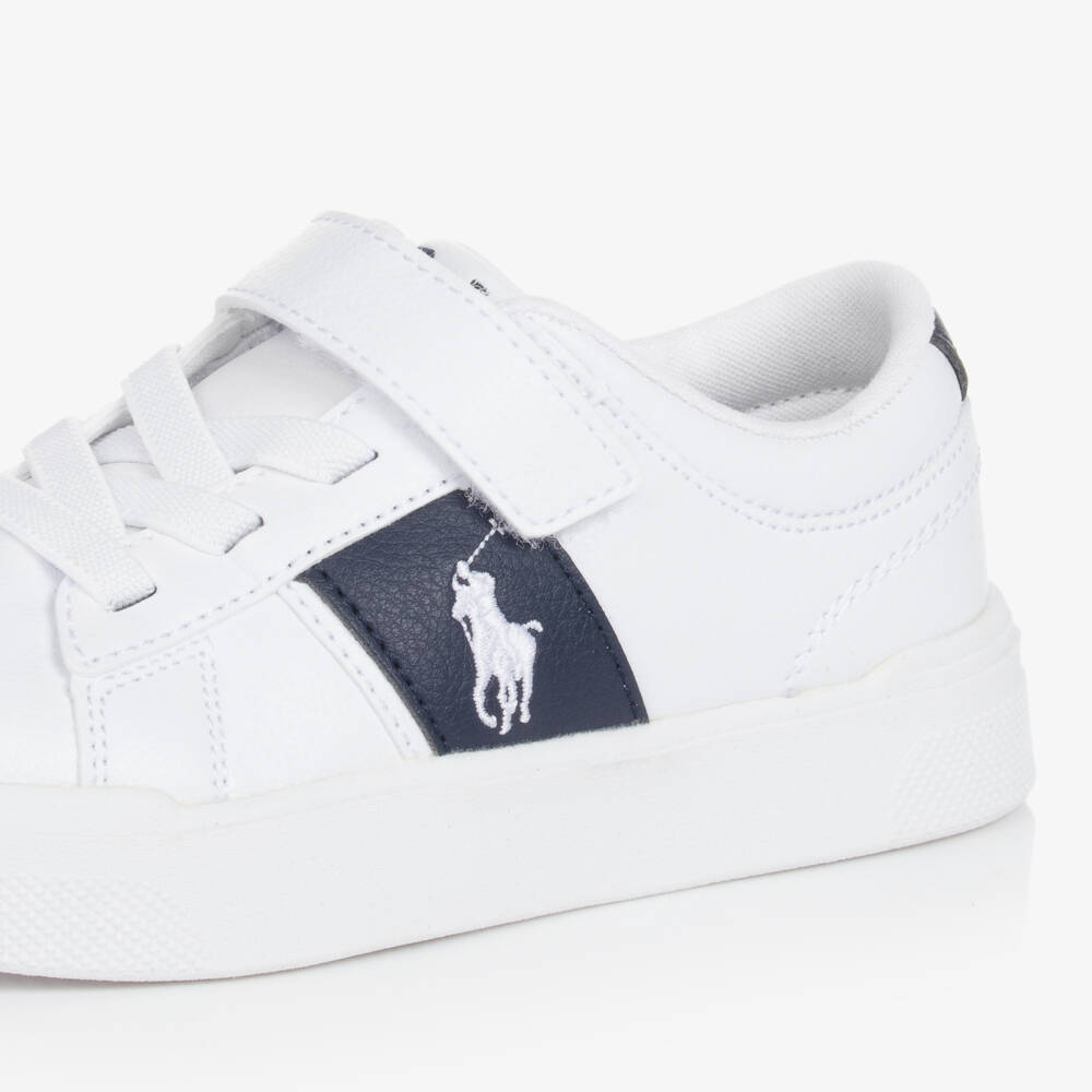 Ralph Lauren-Boys Velcro White Trainers | Childrensalon Outlet