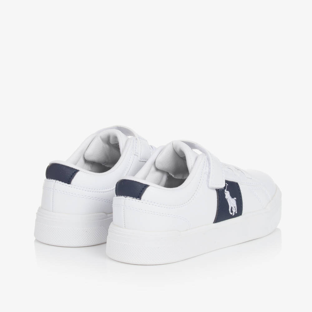 Ralph Lauren-Boys Velcro White Trainers | Childrensalon Outlet
