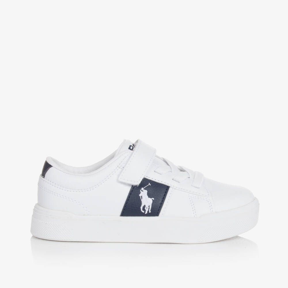 Ralph Lauren-Boys Velcro White Trainers | Childrensalon Outlet