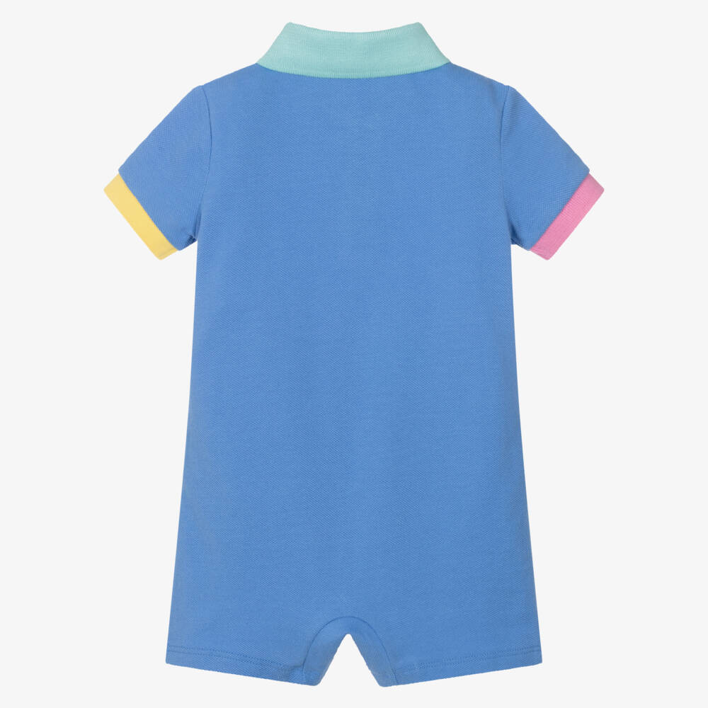 Ralph Lauren-Boys Vibrant Blue Piqué Playsuit | Childrensalon Outlet