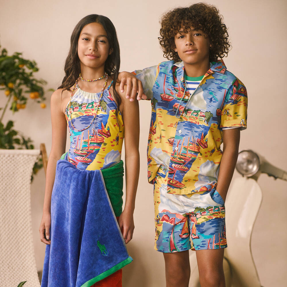Ralph Lauren-Яркие плавки-шорты для мальчиков в морском стиле | Childrensalon Outlet