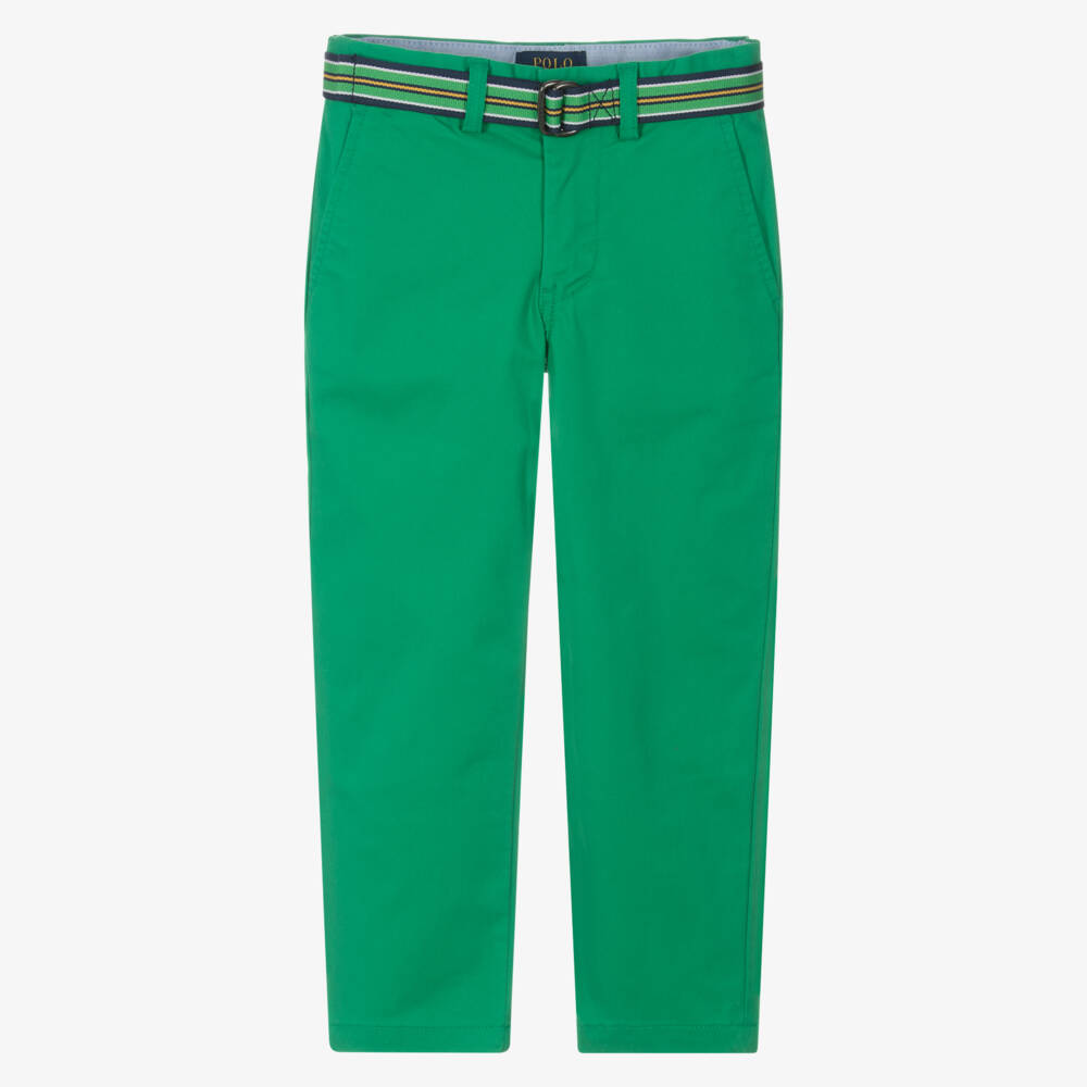 Ralph Lauren-Яркие зеленые твиловые чиносы для мальчиков | Childrensalon Outlet