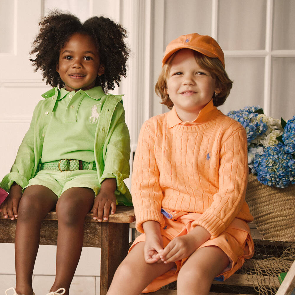 Ralph Lauren-Boys Vibrant Orange Twill Shorts | Childrensalon Outlet