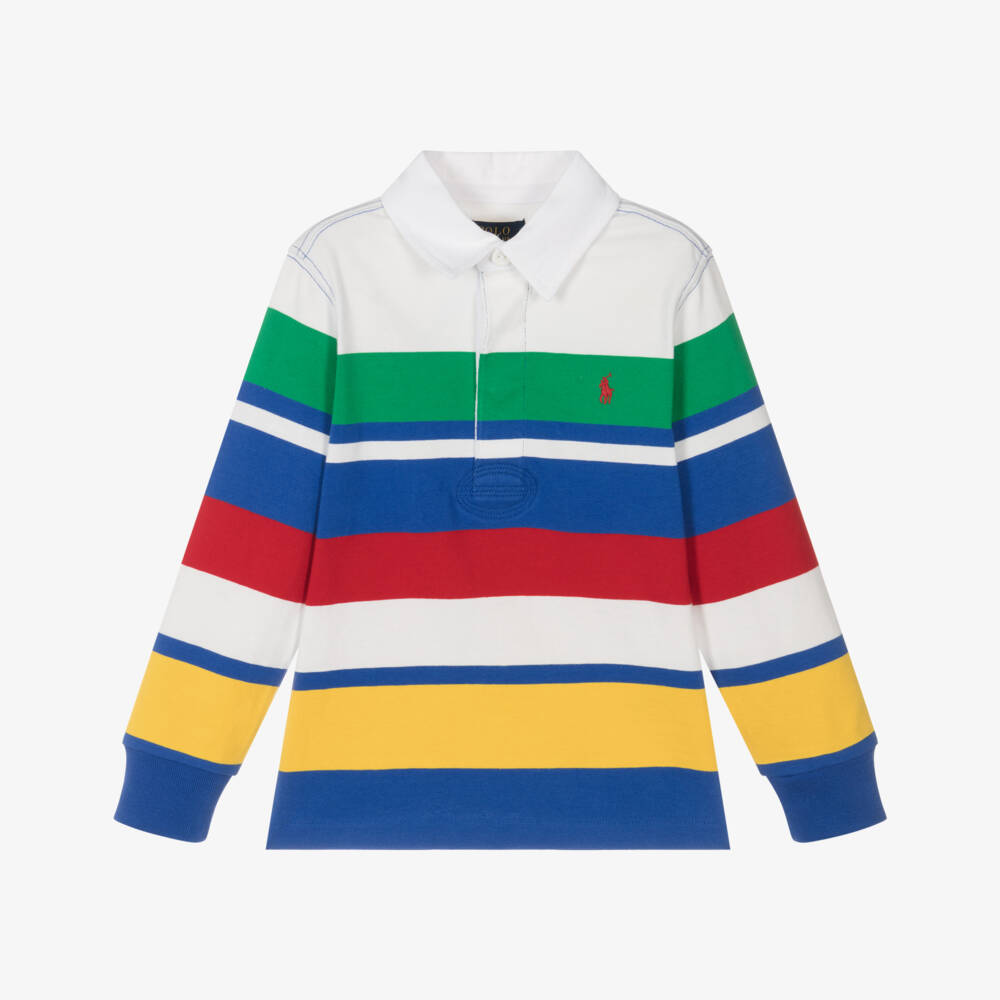Ralph Lauren-Boys Vibrant Stripe Cotton Polo Shirt | Childrensalon Outlet