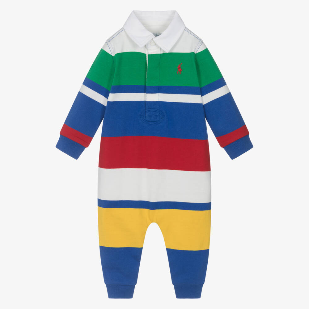 Ralph Lauren-Boys' Vibrant Striped Cotton Babygrow | Childrensalon Outlet