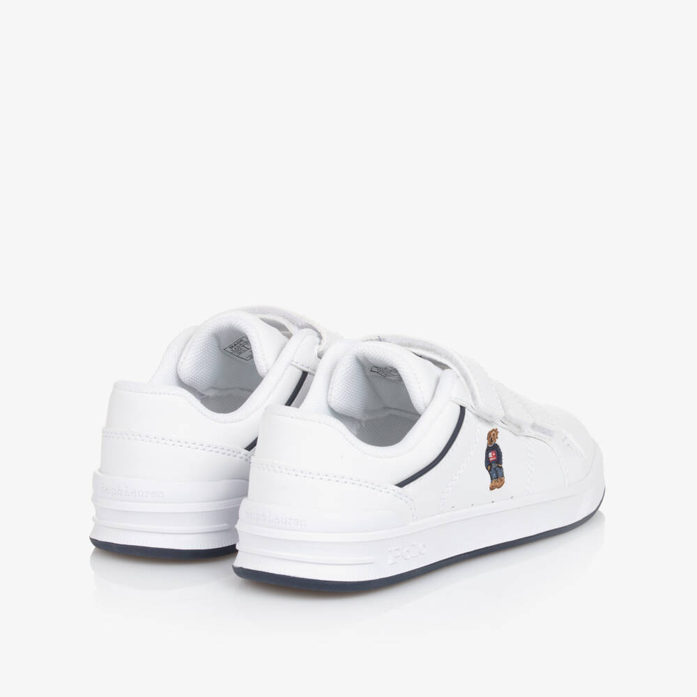 Ralph Lauren-Boys White Bear Embroidered Sneakers | Childrensalon Outlet